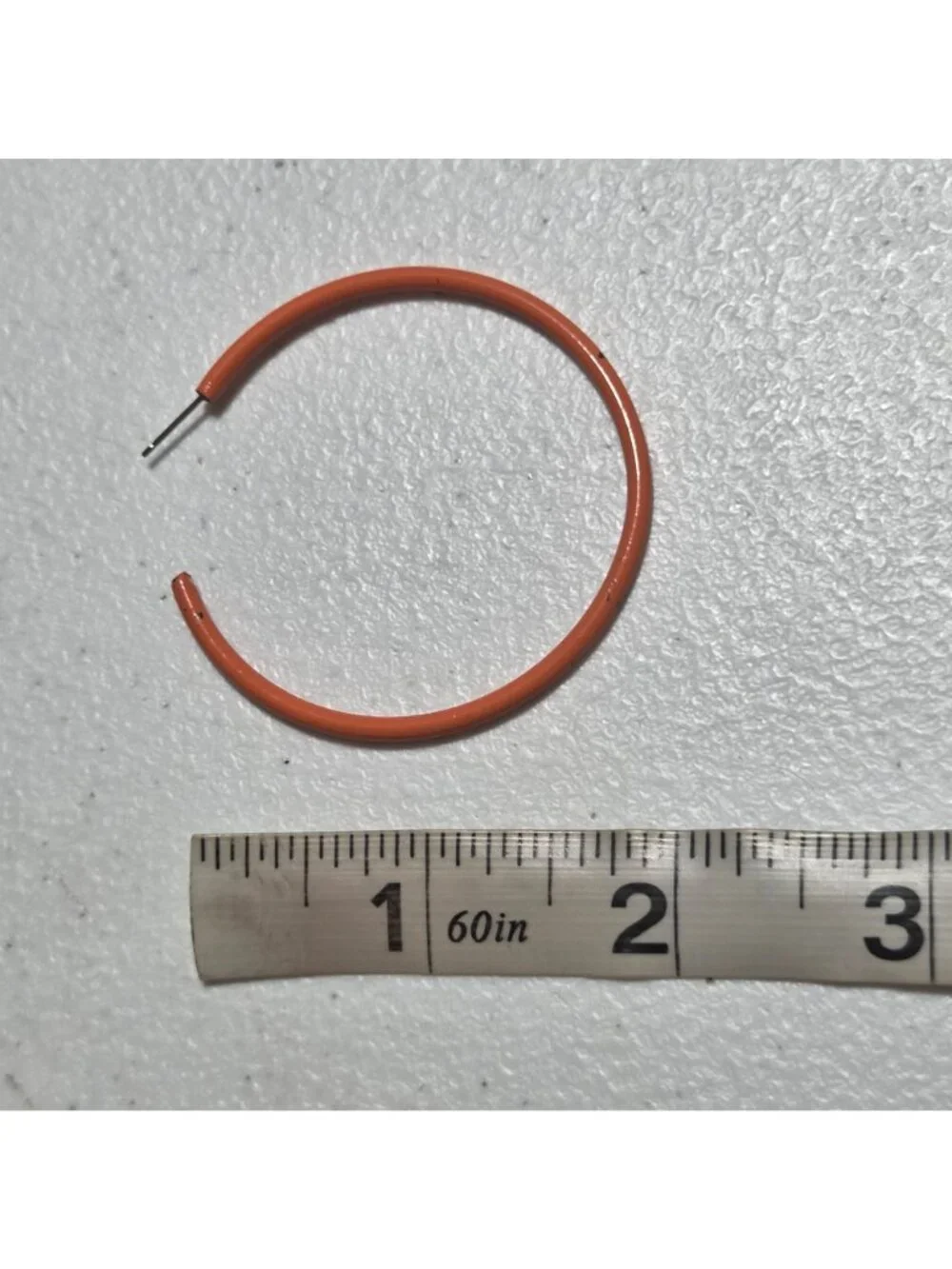 Retro Orange Metal Hoop Earrings Minimalist 80s 90s Fashion Jewelry Women